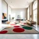 Handcrafted Circle Pattern Modern Living Room Rug